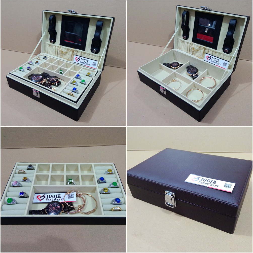 Exclusive Jewelery Box / Kotak Tempat Perhiasan Lengkap / Tempat Emas, Anting, Gelang