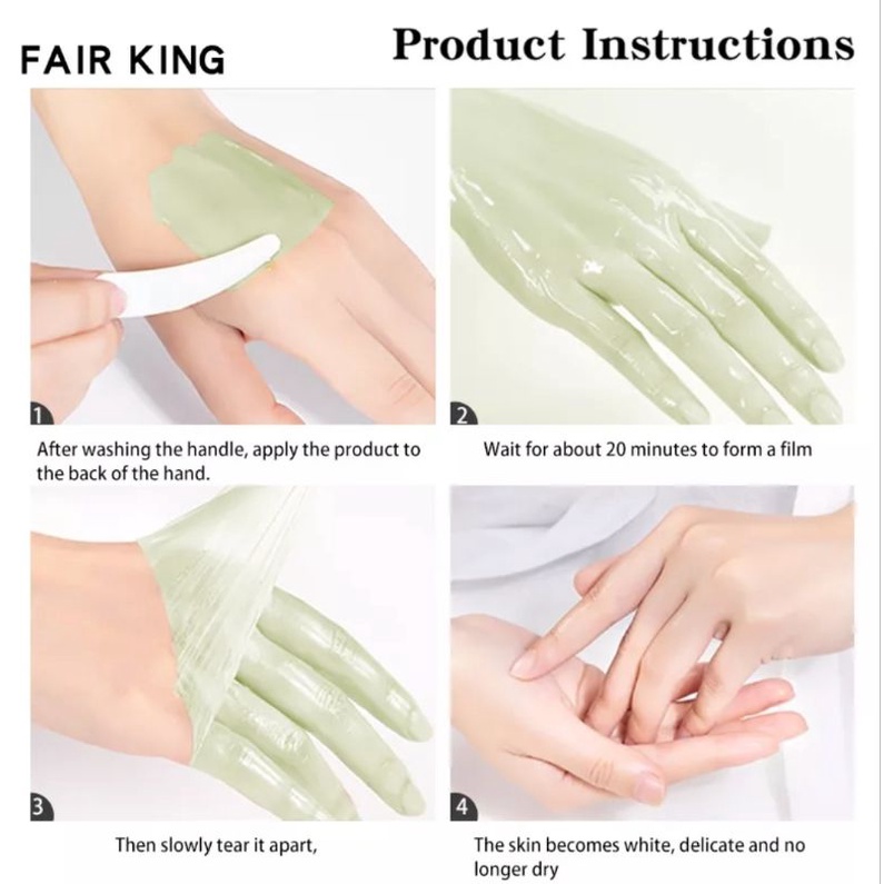 FAIR KING GREEN TEA MOISTURIZING HAND WAX WHITENING SKIN HAND REPAIR EXFOLIATING CALLUSES FIRM ANTI-AGING HAND TREATMENT-50gr