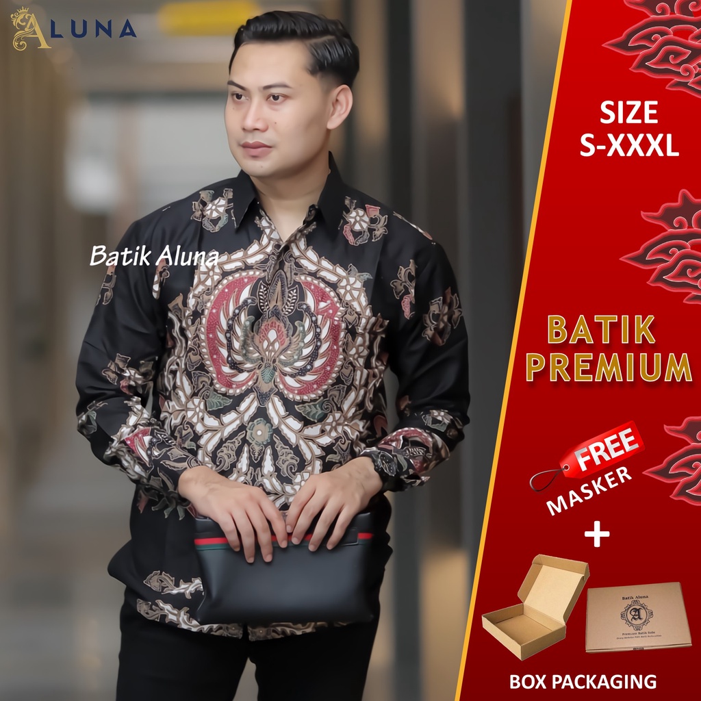 KEMEJA BATIK PRIA LENGAN PANJANG PREMIUM REGULAR MODERN BATIK ALUNA PCW 007