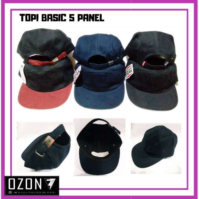 TOPI DISTRO PRIA/TOPI 5 PANEL/TOPI SNAPBACK BAHAN RAPEL NAVY