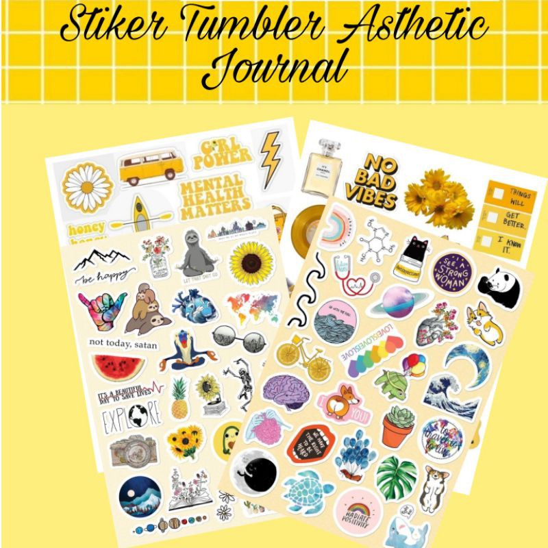 

Stiker Tumbler Asthetic Journal, Diary, Case Hp ,Dll