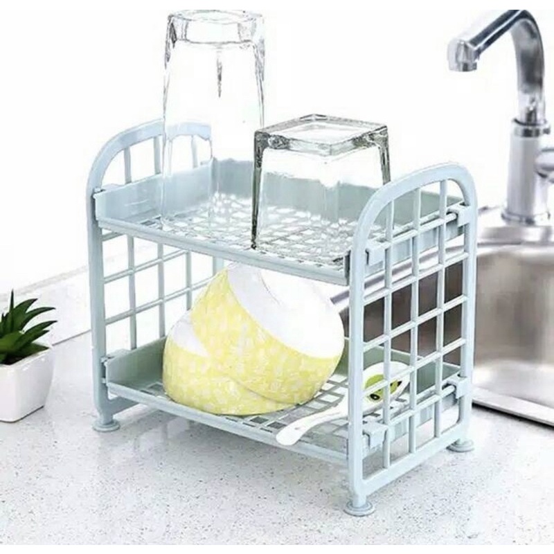 Rak Susun Plstik 2 Tingkat - Rak Susun Mini Portable - Rak susun 2 tingkat mini