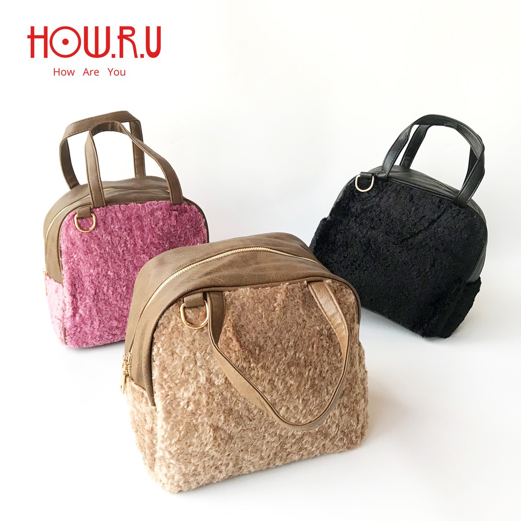 HOW.R.U | Tas Selempang Bulu / Sling Bag Furry Anne