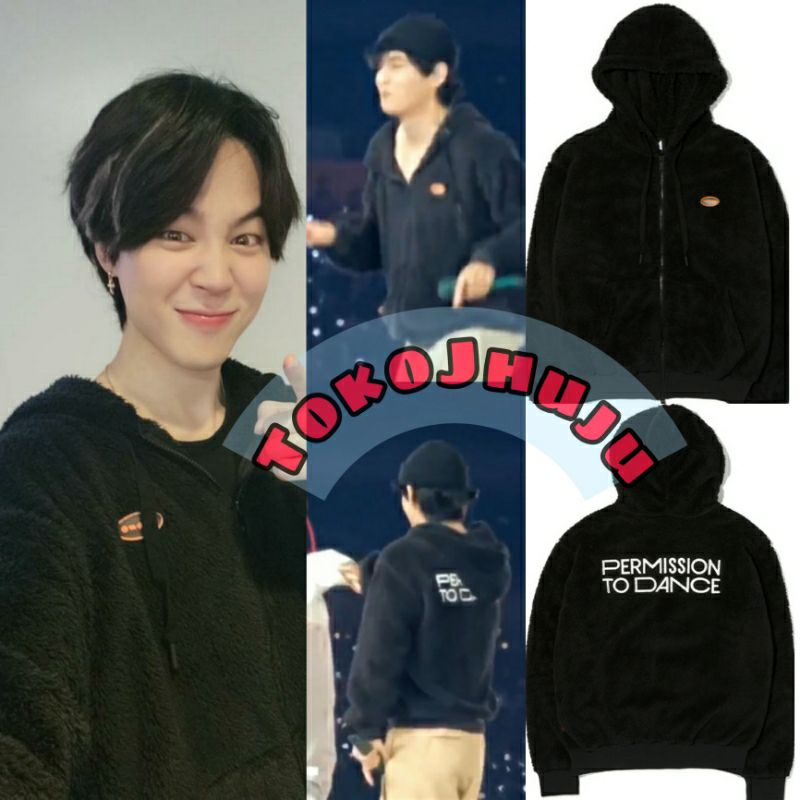 YS - Jaket Hoodie BTS PTD On stage konser Sablon depan + putih belakang