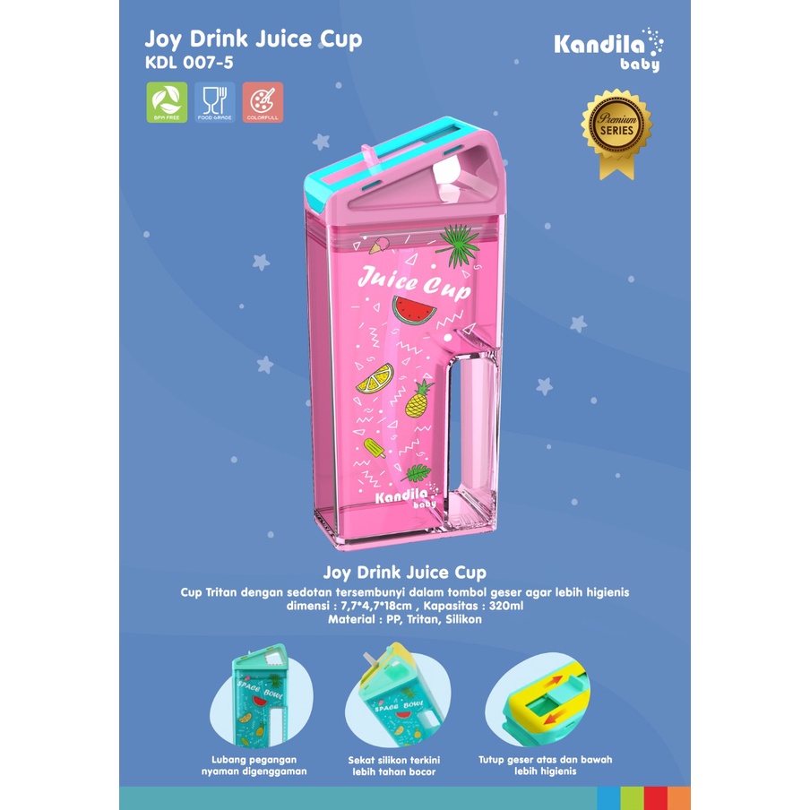 Kandila Baby KDL007-8 240ml KDL007-5 320ml Joy Drink Juice Cup - Botol minum bayi kotak - Drink Bottle