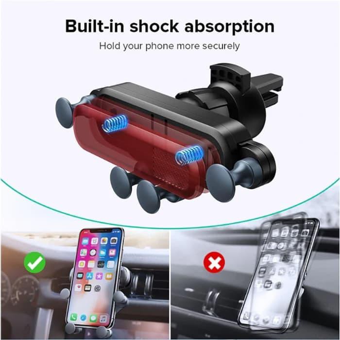 PHONE HOLDER GRAVITY CAR AIR VENT MOUNT HOLDER HP GRAVITY DI AC MOBIL