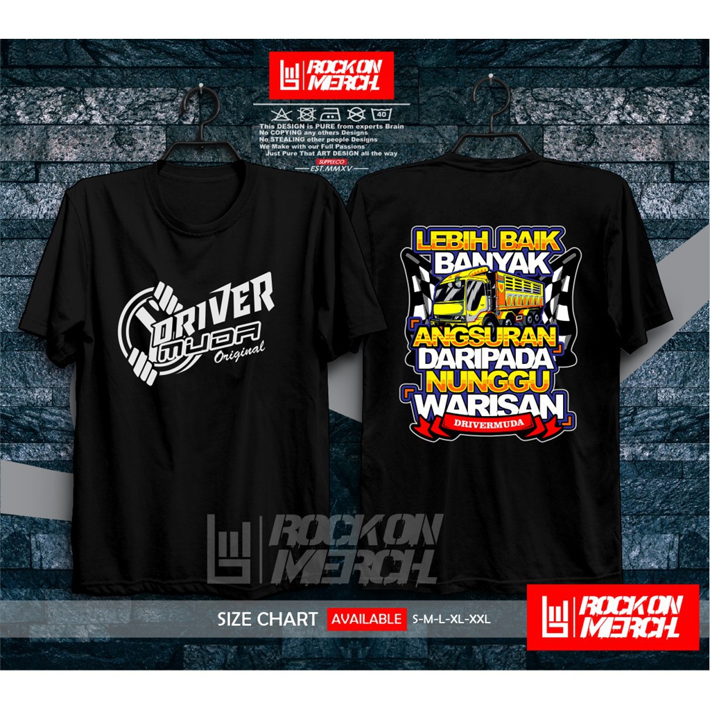 Kaos Baju Mobil FUSO Driver Muda Original Banyak Angsuran Kaos Driver Truk Canter -Rock On