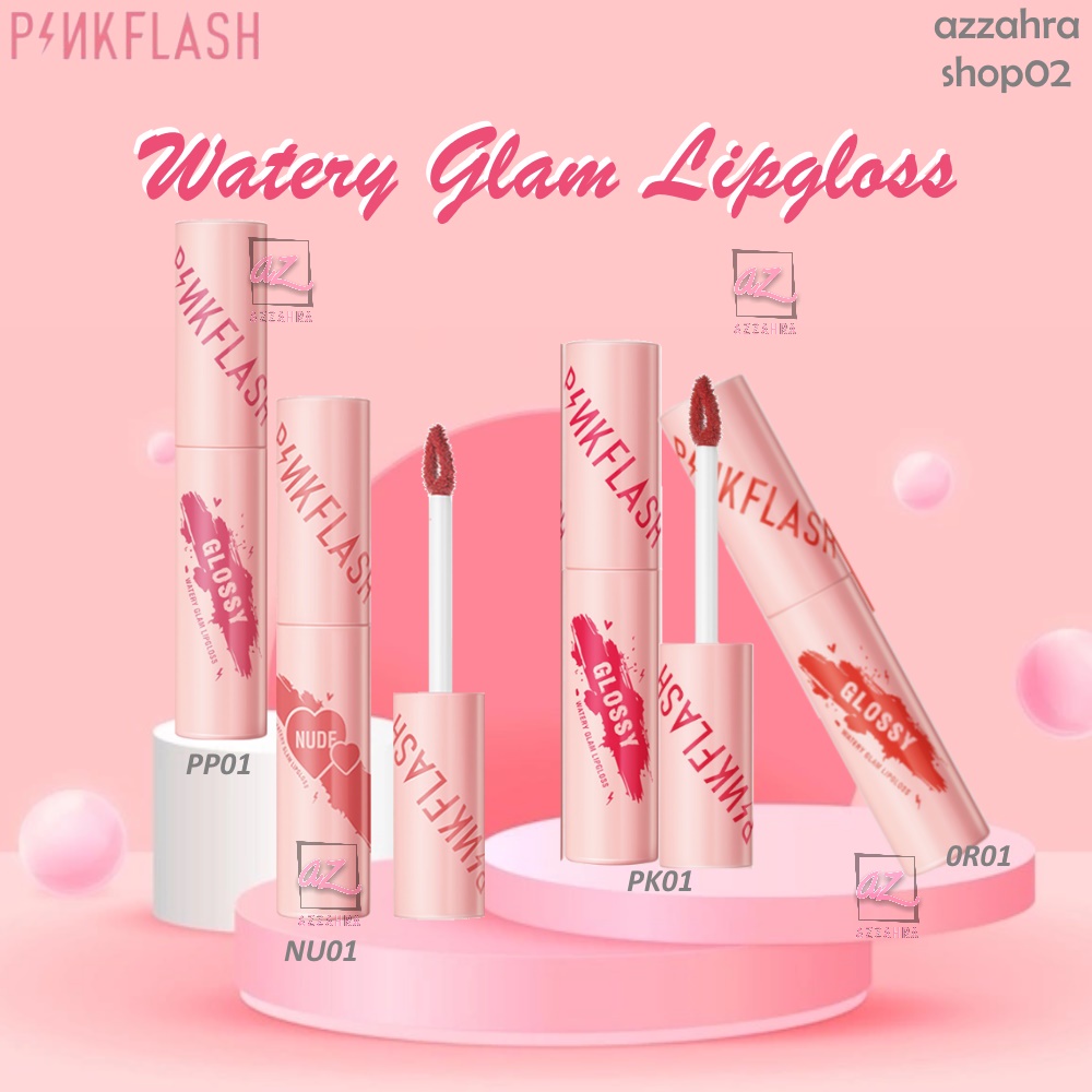 PINKFLASH Watery Glam Lip Gloss | Nude | Super Glossy Shiny Lip Tint High Quality Moisturizing Non Sticky Long Lasting