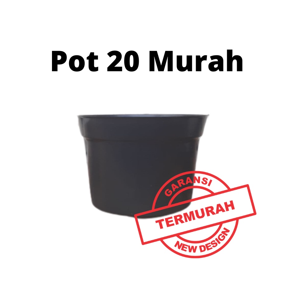 Pot Bunga Hitam 20 cm TERMURAH Pot Tanaman 20cm Hitam MURAH Pot Bunga Murah