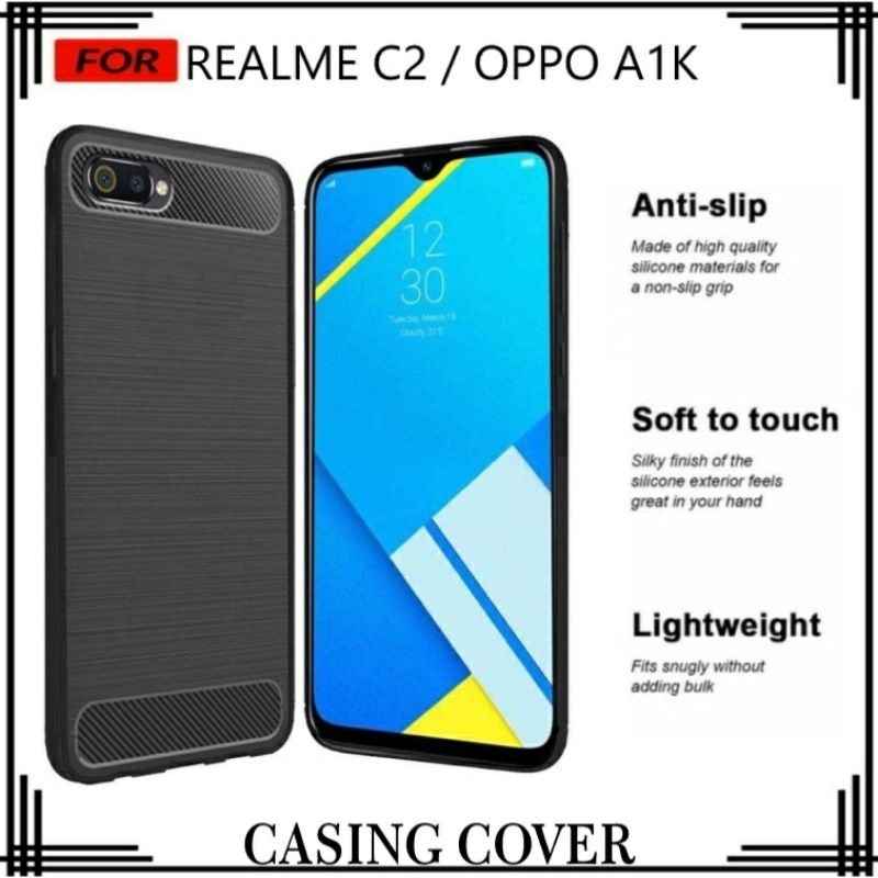 Case Oppo A1k/Realme C2 Ipaky slim carbon