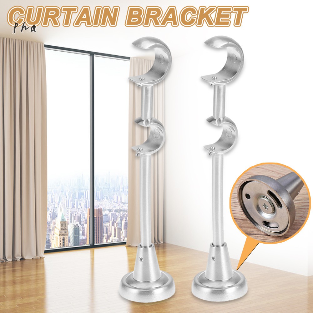 20mm 25mm Double Curtain Rod Brackets Drapery Pole Holder Heavy Duty For Home Shopee Indonesia