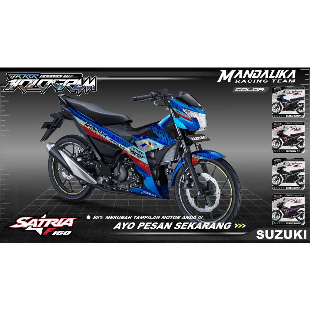 STIKER STRIPING LIST VARIASI HOLOGRAM SATRIA F150 FI INJEKSI / SATRIA FU INJEKSI MANDALIKA JP 011
