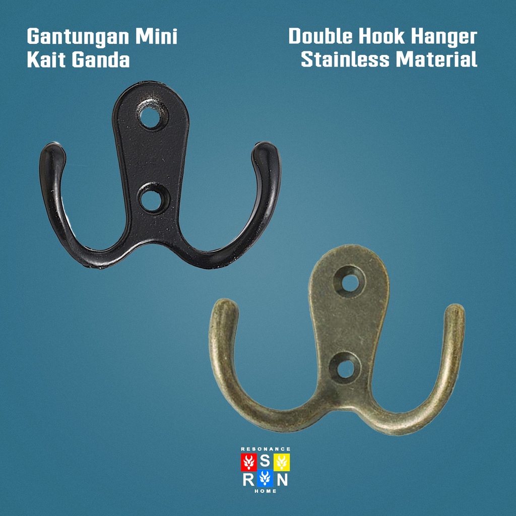 Gantungan Baju Mini Kait Ganda / Double Hook Resonance Home