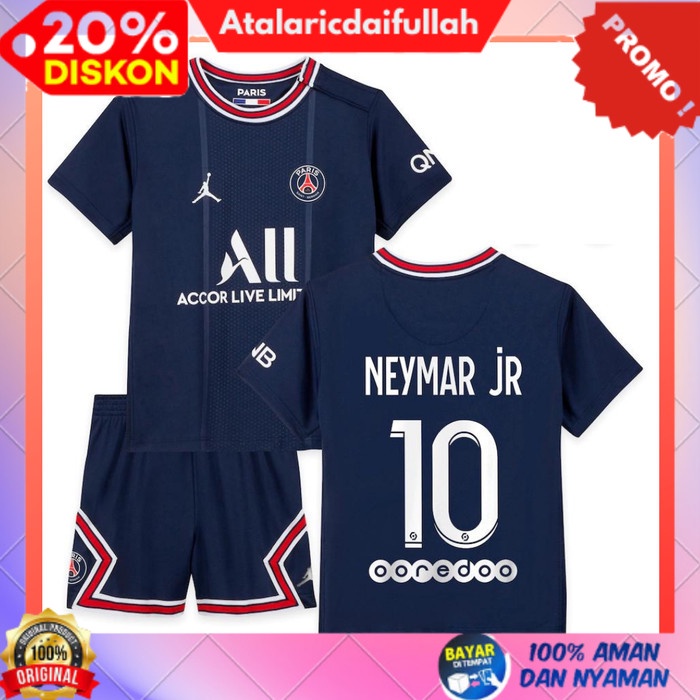(TERBARU) Baju jersey anak GO baju kaos bola PSG NEYMAR JR setelan futsal - 18