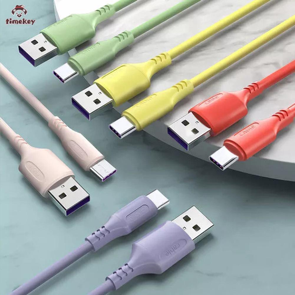 (Tk) Kabel Data / Charger Usb Tipe-C 5a Fast Charging Bahan Silikon Untuk Samsung / Xiaomi / Huawei