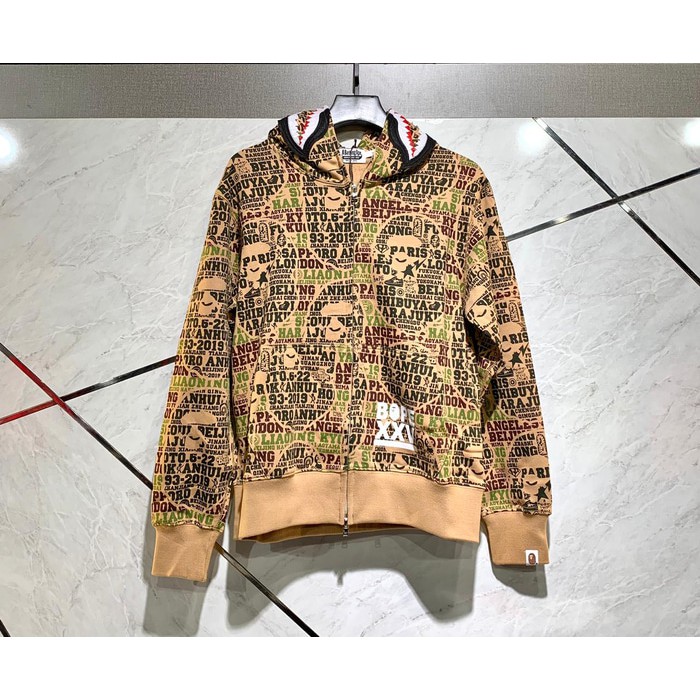 Jaket bape XXV cities camo shark full