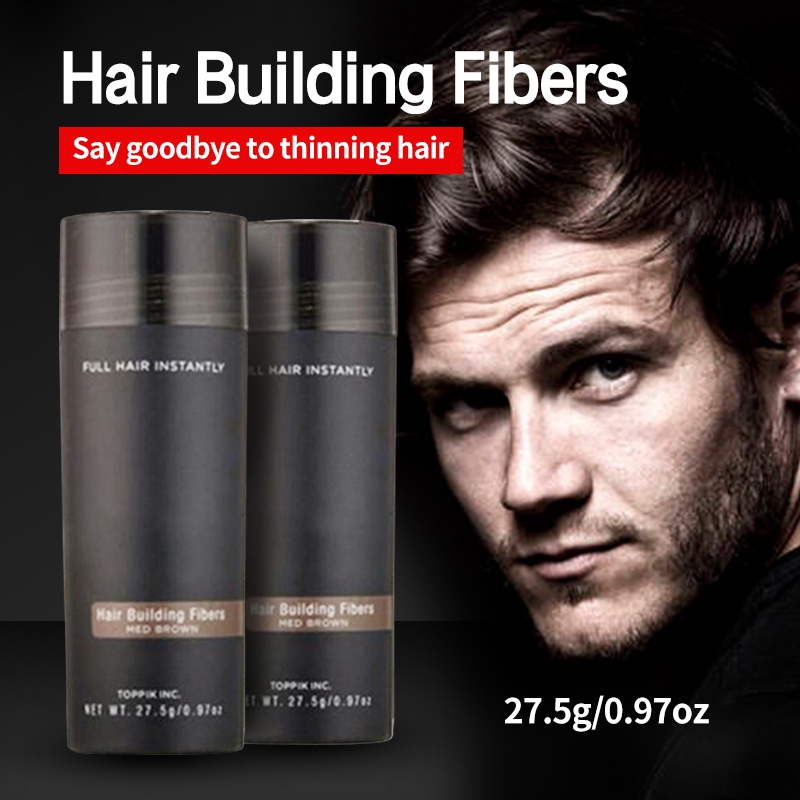 Hair Building Fibers toppik 27.5 gram original usa bubuk fiber untuk penumbuh rambut kebotakan (Penebal Rambut 100%) - Hitam