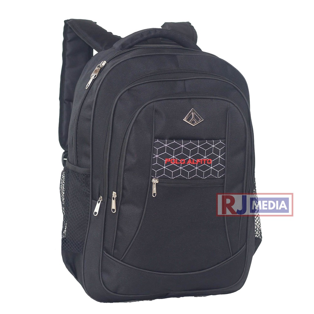 Tas Ransel Sekolah Alfito Jaring Spider Warna Hitam Laptop In Backpack Pria Wanita SMP SMA Kuliah Kerja Stylish Kekinian Tas Simple Premium Look Free Raincover