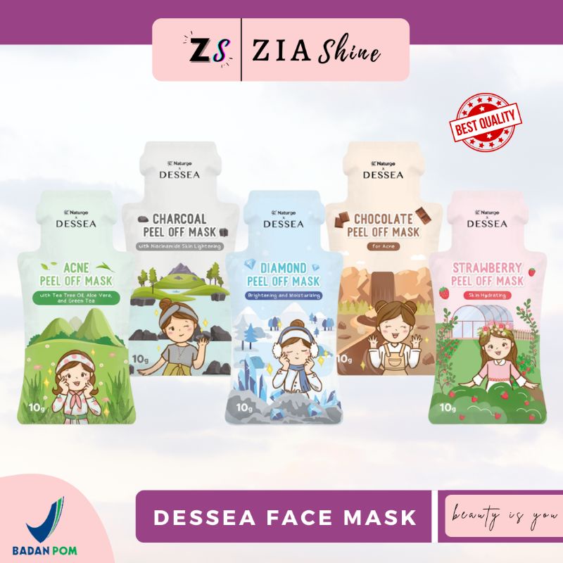 ZIA❣️| DESSEA PEEL OFF MASK BPOM✅ ORIGINAL NATURGO | MASKER WAJAH MENCERAHKAN MENGATASI JERAWAT KOME