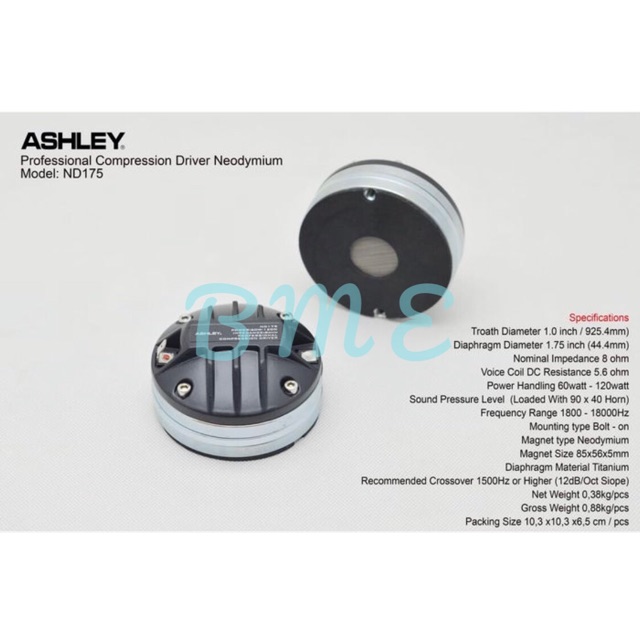 DRIVER NEODYMIUM ASHLEY ND175/ND 175 TWEETER ORIGINAL