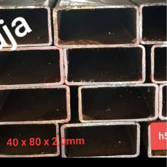 BESI HOLLOW HITAM 40 x 80 x 6meter (stall kotak/pipa kotak) tebal 1,0mm / tebal 1,2mm / tebal 1,5mm 