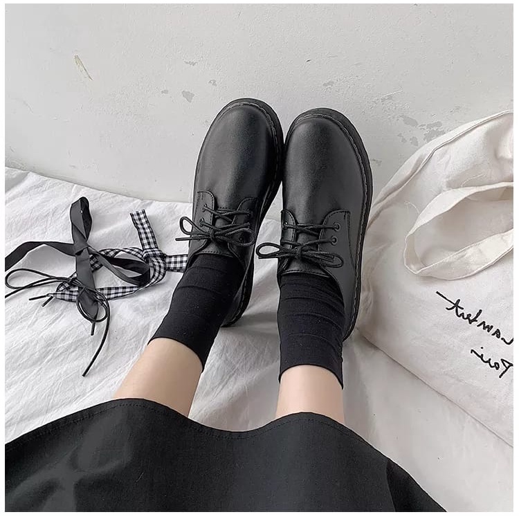 fakhrieshop- SEPATU BASIC DOCMART LOAFER BLACK DOF '' KELLYA '' PREMIUM NEW 2022 B01