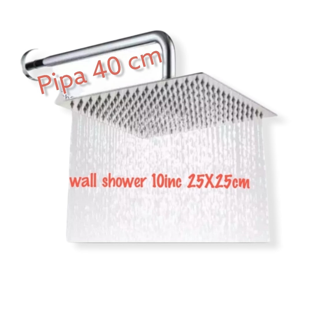 wall shower 10 inch tiang 40cm