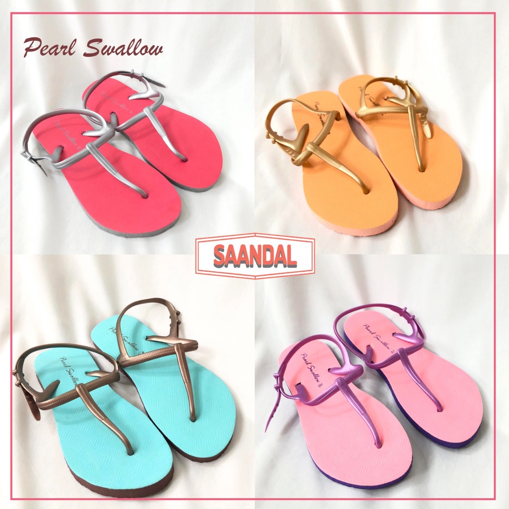 Grosir- Sandal Jepit Tali Wanita Pearl Swallow (ISI 6 Pasang)