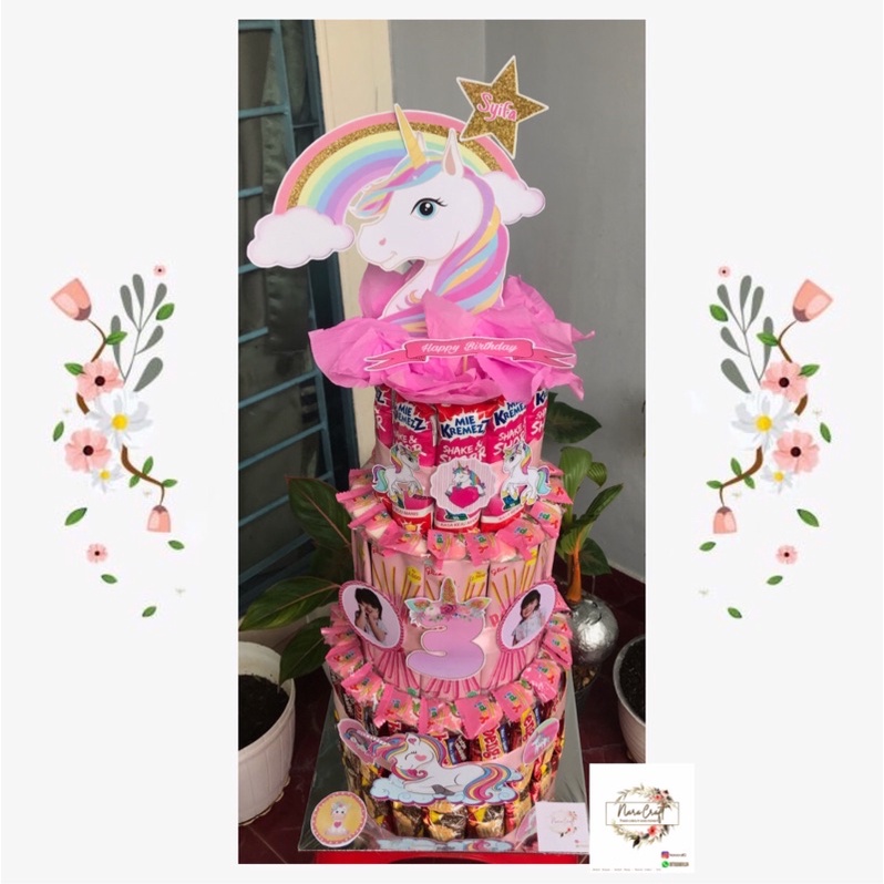 

SNACK TOWER UNICORN + pop up uang 5rb 20 lembar 230k