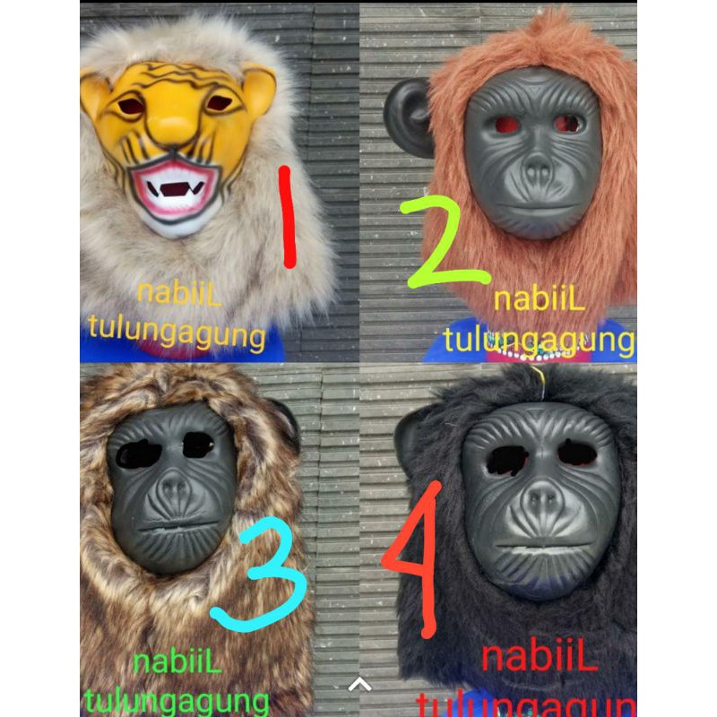 topeng monyet bulu bulu macan harimau