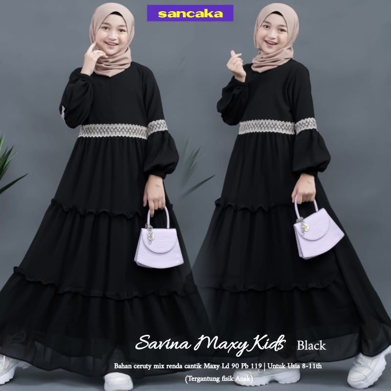 GAMIS ANAK BAHAN CERUTY BABYDOL  7-16 tahun/5 ukuran plus dewasa