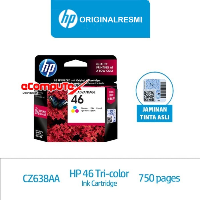 CARTRIDGE HP 46 COLOR / TINTA CATRIDGE HP46 COLOUR ORIGINAL - RESMI