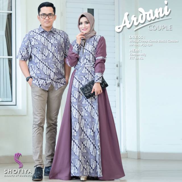 Gamis Kemeja Ardani Couple Ori Shofiya Mat Catton Batik Mix Wollycrepe Shopee Indonesia