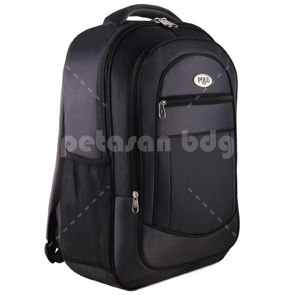 PTS -Polo USA Chameleon Backpack - Grey + Raincover FREE Jam Tangan Pria