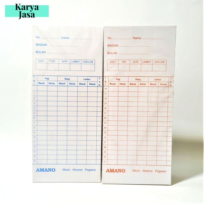 

Terlaris ✨ - Amano Kartu Absensi Pegawai Timbal Balik 2 warna Isi 100 Lembar Kartu | Grosir ATK Medan3.1.23
