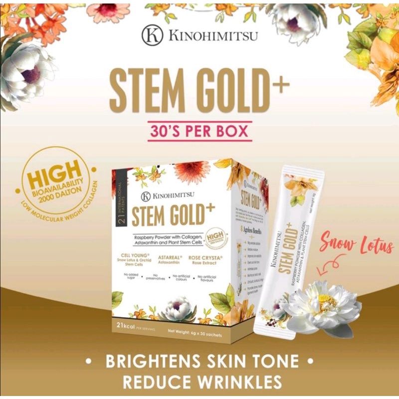 Kinohimitsu Stem Gold Plus ECER - Stem Cell Lotus + Pine Bark + Marine Collagen