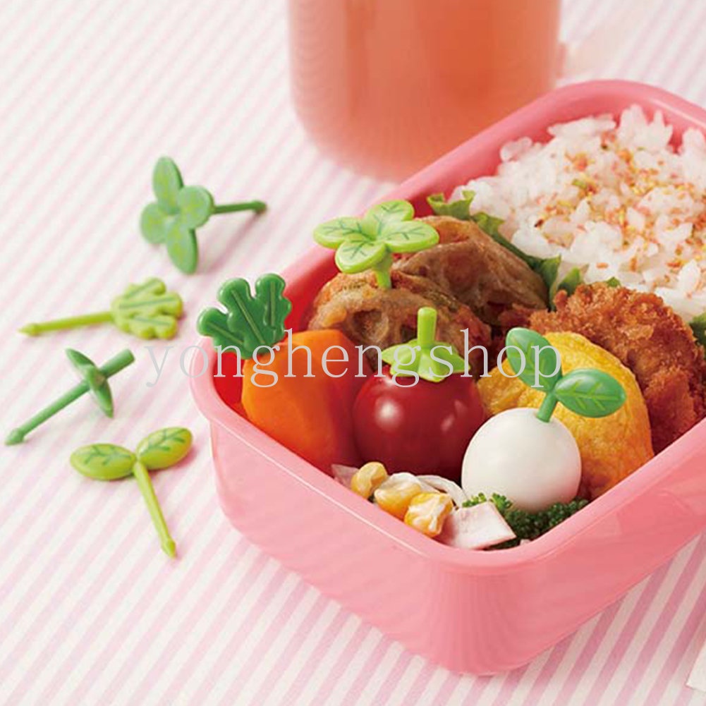 8pcs / set Garpu Buah / Dessert / Kue / Snack Bentuk Daun Untuk Anak