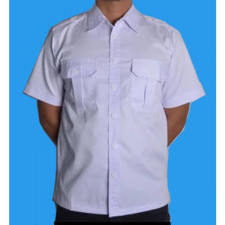 baju hem kemeja putih seragam PNS lengan pendek