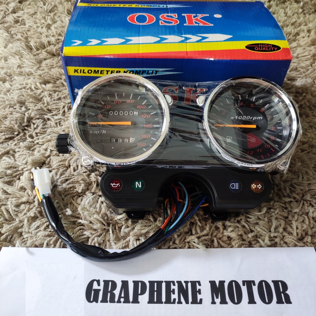 Speedometer Spedometer Kilometer Assy Komplit RXK RX King New HITAM Merk OSK Spidometer