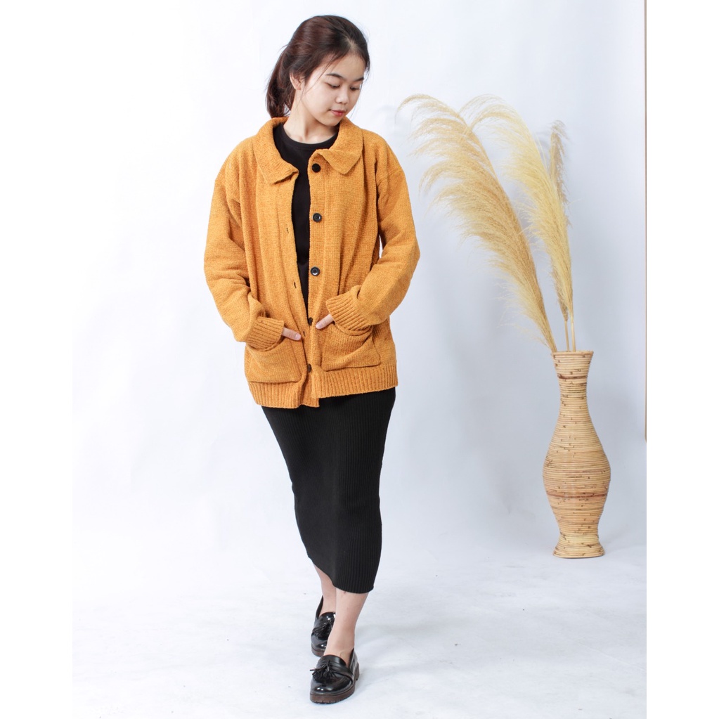 Promo Baju Atasan Wanita Terbaru Cardigan Rajut CORDUROY