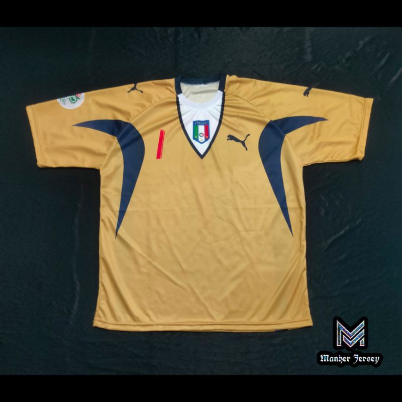 Jersey Kiper GK Italia 2006 Coklat Full Printing Custom