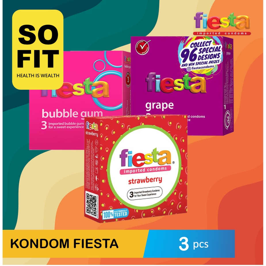 Kondom Fiesta Rasa Buah Isi 3 Pcs / Alat Kontrasepsi