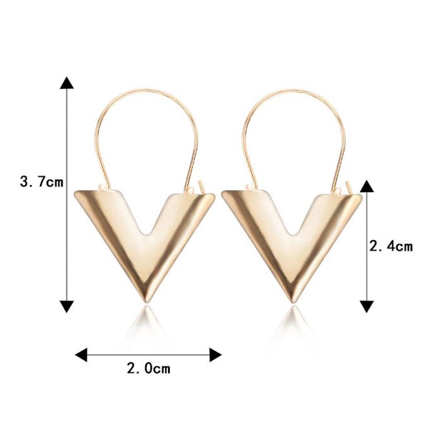 OILA anting v shape korean simple metal earrings (3D2) jan195