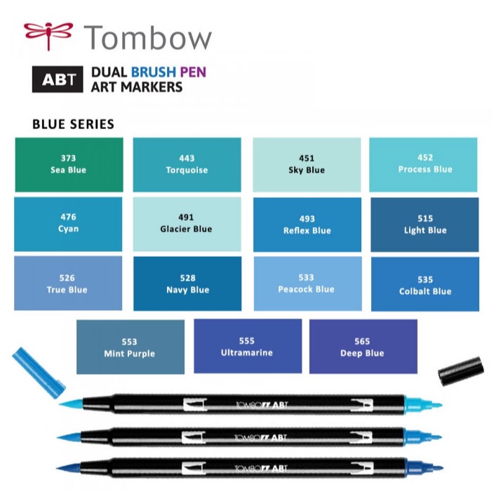 

Tombow Dual Brush Pen ABT - Blue Series