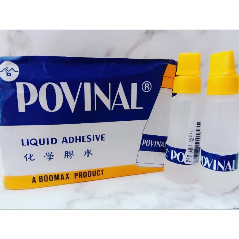 

Lem Povinal 22 ml / Lem Kertas, Bisa digunakan sebagai Bahan Pembuatan Slime, Tidak Berbau, Daya Rekat Kuat, Lem Bening