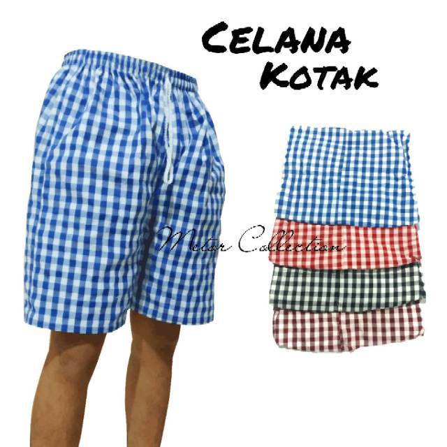 Grosir celana pendek santai dirumah nyaman dipakai motif kotak celana harian pria