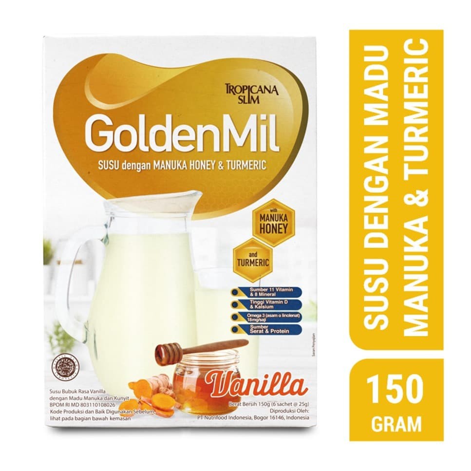 

PROMO TROPICANA SLIM GOLDENMIL VANILLA (6 SCH) - MANUKA HONEY DAN TURMERIC TERMURAH