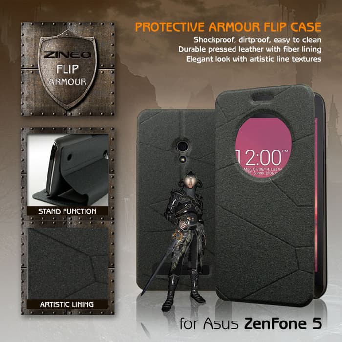 Asus Zenfone 5 ZINEQ Window Leather Flip Case Flipcase Cover Flipcover