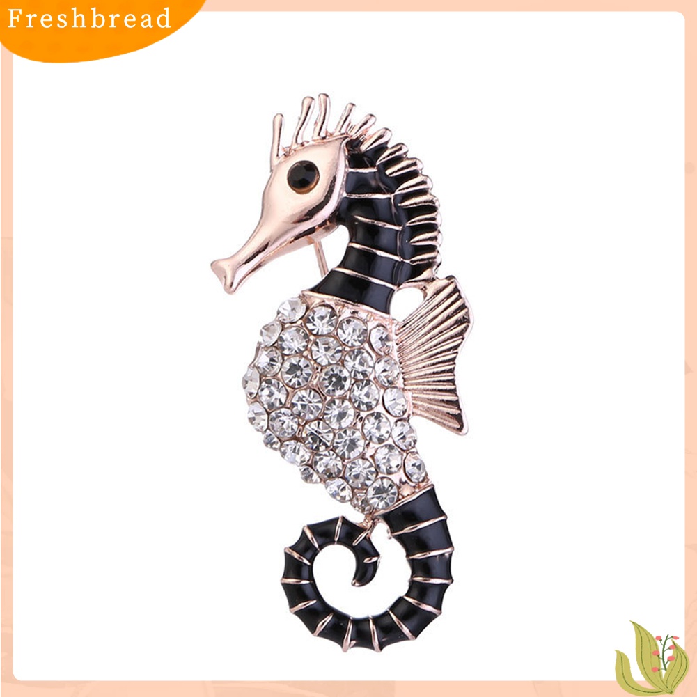 Terlaris Fashion Animal Sea Horse Brooch Pin Women Rhinestone Club Bridal Accessory Gift