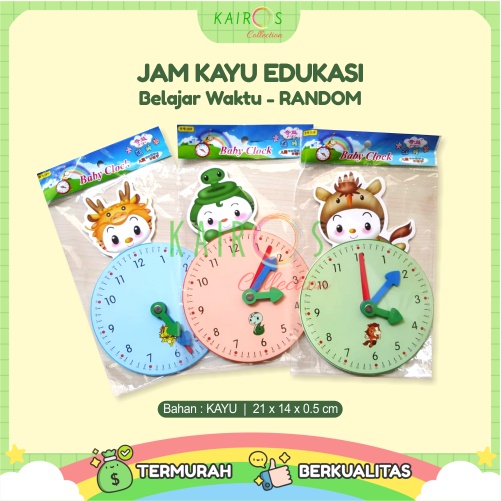 Jam Kayu Edukasi Anak Belajar Waktu